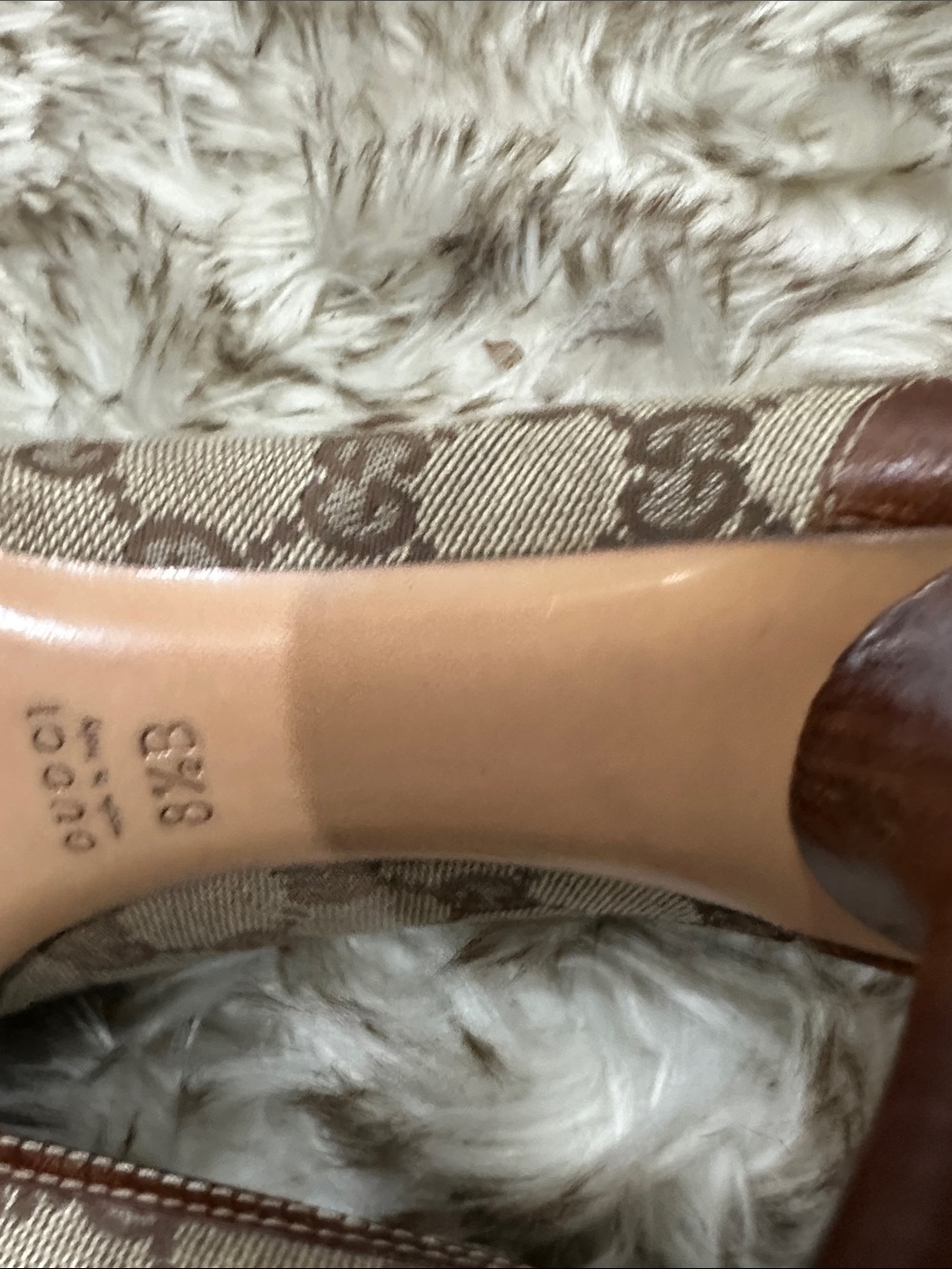 GUCCI Beige GG Canvas Bamboo Horsebit Women's Pumps classic streamlined style - Picture 8 of 13